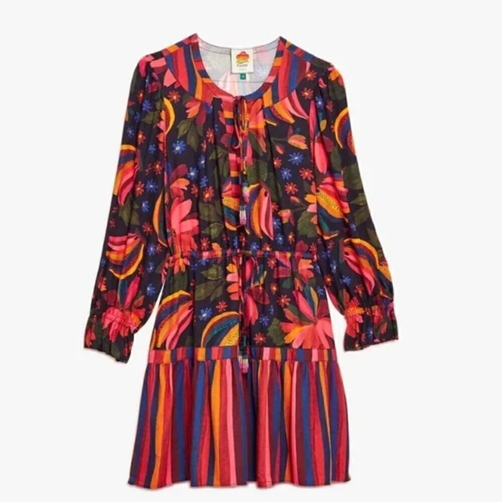 💕FARM RIO💕 Black Banana Sky Lenzing Ecovera Mini Dress XL - Picture 5 of 16